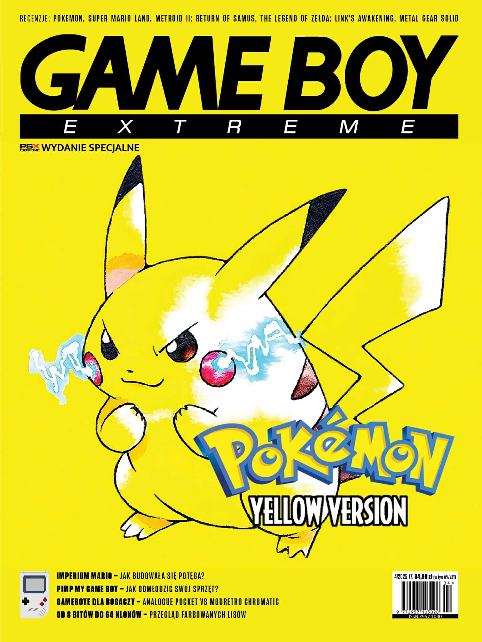 GAME BOY EXTREME - OKŁADKA POKEMON YELLOW (PRZEDSPRZEDAŻ)